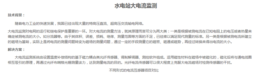 水电站大电流监测